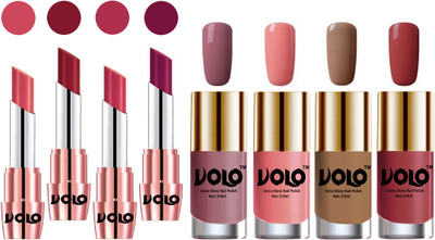 

Volo Ultra HD Shine Nail Polish and Creamy With Matte Lipsticks Combo(Set of 8)