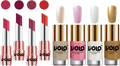

Volo Ultra HD Shine Nail Polish and Creamy With Matte Lipsticks Combo(Set of 8)