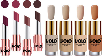 

Volo Ultra HD Shine Nail Polish and Creamy With Matte Lipsticks Combo(Set of 8)