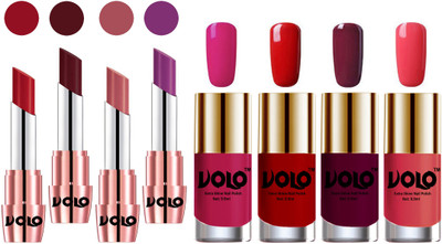 

Volo Ultra HD Shine Nail Polish and Creamy With Matte Lipsticks Combo(Set of 8)