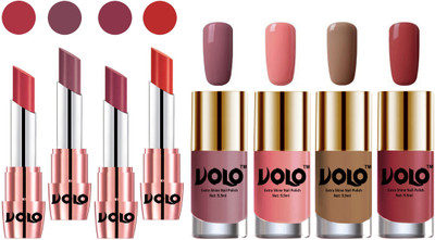 

Volo Ultra HD Shine Nail Polish and Creamy With Matte Lipsticks Combo(Set of 8)