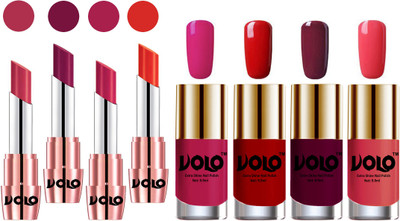 

Volo Ultra HD Shine Nail Polish and Creamy With Matte Lipsticks Combo(Set of 8)