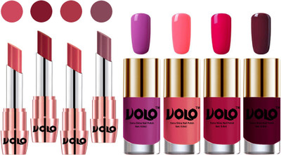 

Volo Ultra HD Shine Nail Polish and Creamy With Matte Lipsticks Combo(Set of 8)