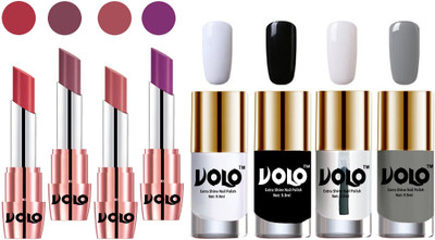 

Volo Ultra HD Shine Nail Polish and Creamy With Matte Lipsticks Combo(Set of 8)