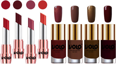 

Volo Ultra HD Shine Nail Polish and Creamy With Matte Lipsticks Combo(Set of 8)