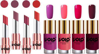

Volo Ultra HD Shine Nail Polish and Creamy With Matte Lipsticks Combo(Set of 8)