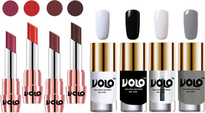 

Volo Ultra HD Shine Nail Polish and Creamy With Matte Lipsticks Combo(Set of 8)