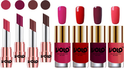 

Volo Ultra HD Shine Nail Polish and Creamy With Matte Lipsticks Combo(Set of 8)