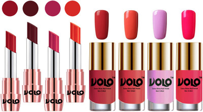 

Volo Ultra HD Shine Nail Polish and Creamy With Matte Lipsticks Combo(Set of 8)