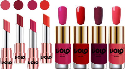 

Volo Ultra HD Shine Nail Polish and Creamy With Matte Lipsticks Combo(Set of 8)