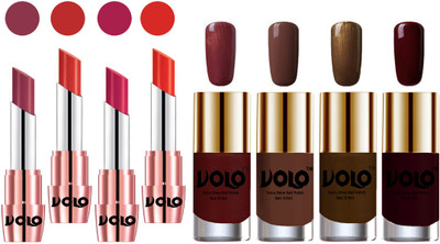 

Volo Ultra HD Shine Nail Polish and Creamy With Matte Lipsticks Combo(Set of 8)