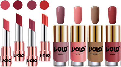 

Volo Ultra HD Shine Nail Polish and Creamy With Matte Lipsticks Combo(Set of 8)