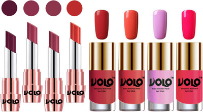 

Volo Ultra HD Shine Nail Polish and Creamy With Matte Lipsticks Combo(Set of 8)
