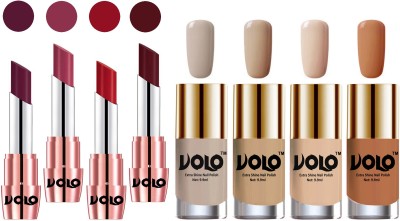 

Volo Ultra HD Shine Nail Polish and Creamy With Matte Lipsticks Combo(Set of 8)