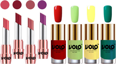 

Volo Ultra HD Shine Nail Polish and Creamy With Matte Lipsticks Combo(Set of 8)