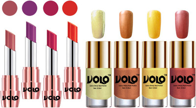 

Volo Ultra HD Shine Nail Polish and Creamy With Matte Lipsticks Combo(Set of 8)