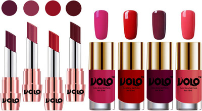 

Volo Ultra HD Shine Nail Polish and Creamy With Matte Lipsticks Combo(Set of 8)