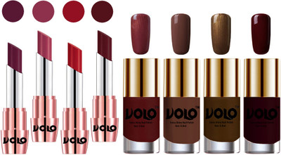 

Volo Ultra HD Shine Nail Polish and Creamy With Matte Lipsticks Combo(Set of 8)