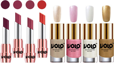 

Volo Ultra HD Shine Nail Polish and Creamy With Matte Lipsticks Combo(Set of 8)