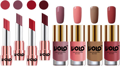 

Volo Ultra HD Shine Nail Polish and Creamy With Matte Lipsticks Combo(Set of 8)
