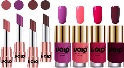 

Volo Ultra HD Shine Nail Polish and Creamy With Matte Lipsticks Combo(Set of 8)