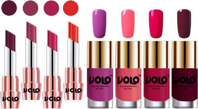 

Volo Ultra HD Shine Nail Polish and Creamy With Matte Lipsticks Combo(Set of 8)