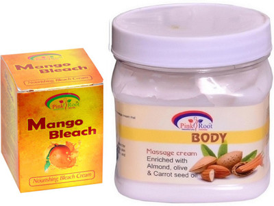 

Pink Root BODY MASSAGE CREAM 500GM WITH MANGO BLEACH 50GM(Set of 2)