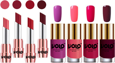 

Volo Ultra HD Shine Nail Polish and Creamy With Matte Lipsticks Combo(Set of 8)
