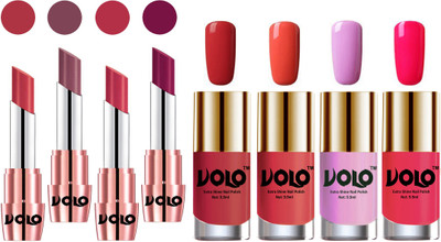 

Volo Ultra HD Shine Nail Polish and Creamy With Matte Lipsticks Combo(Set of 8)