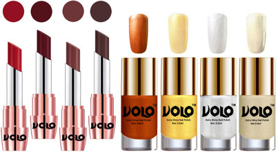 

Volo Ultra HD Shine Nail Polish and Creamy With Matte Lipsticks Combo(Set of 8)