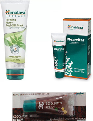 Himalaya coca butter lip balm, neem peel of mask. clearvital cream(Set of 3) Flipkart