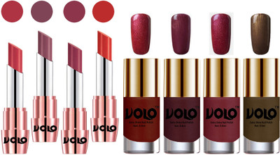 

Volo Ultra HD Shine Nail Polish and Creamy With Matte Lipsticks Combo(Set of 8)