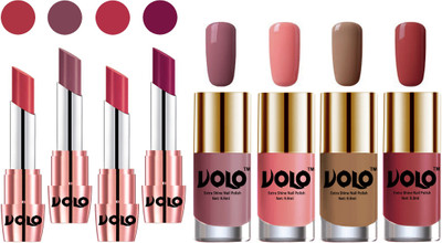 

Volo Ultra HD Shine Nail Polish and Creamy With Matte Lipsticks Combo(Set of 8)