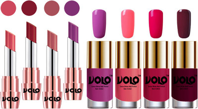 

Volo Ultra HD Shine Nail Polish and Creamy With Matte Lipsticks Combo(Set of 8)