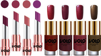 

Volo Ultra HD Shine Nail Polish and Creamy With Matte Lipsticks Combo(Set of 8)