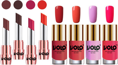 

Volo Ultra HD Shine Nail Polish and Creamy With Matte Lipsticks Combo(Set of 8)