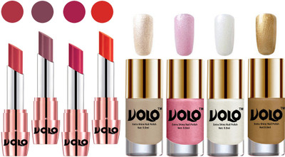 

Volo Ultra HD Shine Nail Polish and Creamy With Matte Lipsticks Combo(Set of 8)
