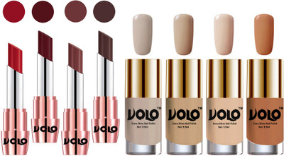

Volo Ultra HD Shine Nail Polish and Creamy With Matte Lipsticks Combo(Set of 8)