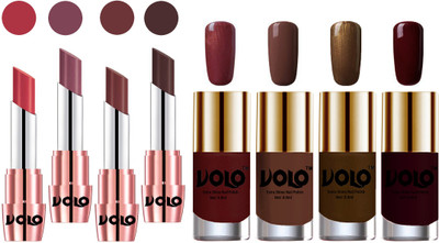 

Volo Ultra HD Shine Nail Polish and Creamy With Matte Lipsticks Combo(Set of 8)
