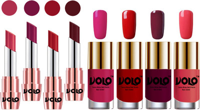 

Volo Ultra HD Shine Nail Polish and Creamy With Matte Lipsticks Combo(Set of 8)