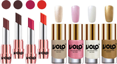 

Volo Ultra HD Shine Nail Polish and Creamy With Matte Lipsticks Combo(Set of 8)