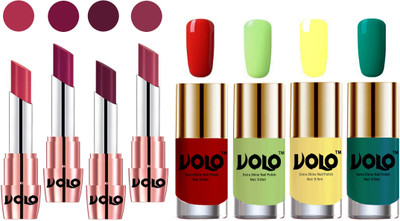 

Volo Ultra HD Shine Nail Polish and Creamy With Matte Lipsticks Combo(Set of 8)