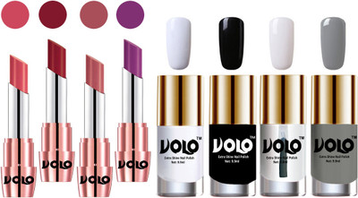 

Volo Ultra HD Shine Nail Polish and Creamy With Matte Lipsticks Combo(Set of 8)