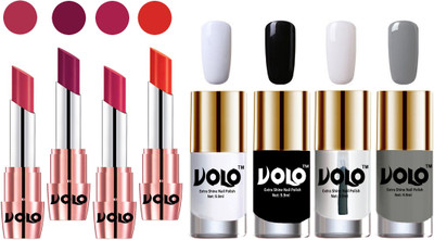 

Volo Ultra HD Shine Nail Polish and Creamy With Matte Lipsticks Combo(Set of 8)