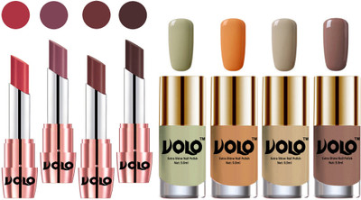 

Volo Ultra HD Shine Nail Polish and Creamy With Matte Lipsticks Combo(Set of 8)
