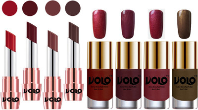 

Volo Ultra HD Shine Nail Polish and Creamy With Matte Lipsticks Combo(Set of 8)