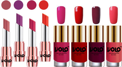 

Volo Ultra HD Shine Nail Polish and Creamy With Matte Lipsticks Combo(Set of 8)