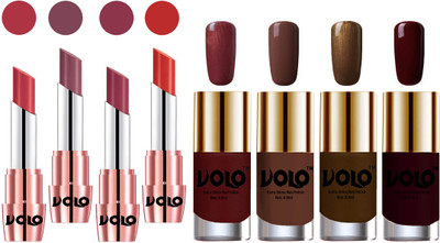 

Volo Ultra HD Shine Nail Polish and Creamy With Matte Lipsticks Combo(Set of 8)