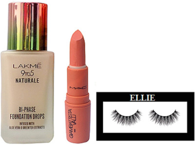 

Ellie Eyelashes, Gambattista Valli Lipstick, Natueale BI-PHASE Foundation(Set of 3)