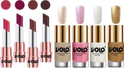 

Volo Ultra HD Shine Nail Polish and Creamy With Matte Lipsticks Combo(Set of 8)